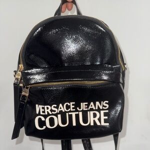 Versace Jeans Couture Logo Patent Backpack